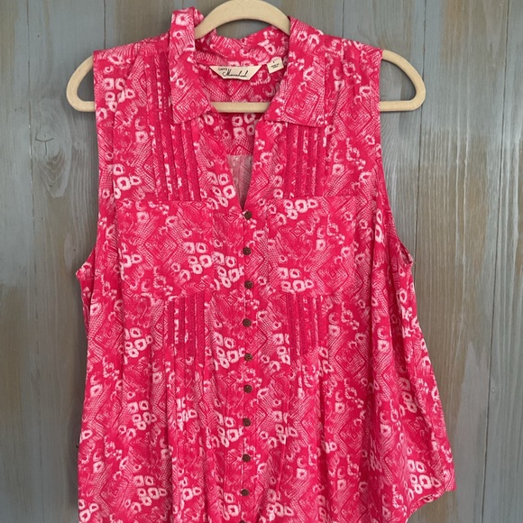 cafe marrahesh Tops - CAFE MARRAHESH SLEEVELESS BLOUSE TOP VIBRANT PINK NWOT SZ LARGE